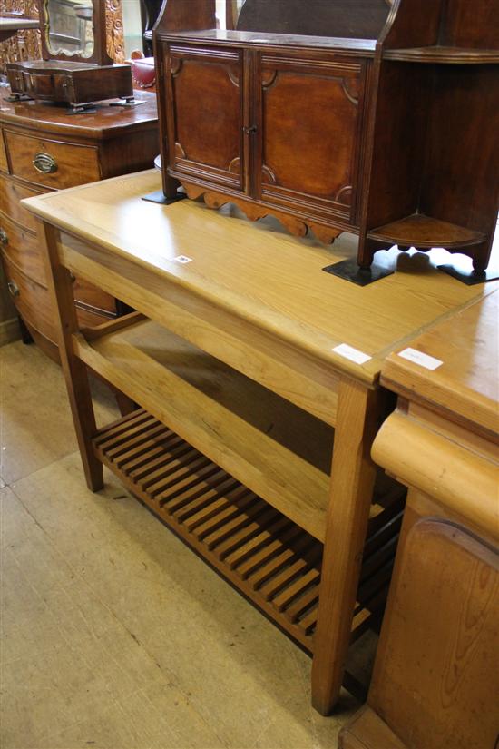 Hungarian light oak two tier kitchen stand